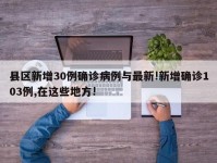 县区新增30例确诊病例与最新!新增确诊103例,在这些地方!