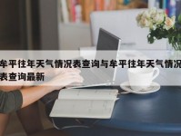 牟平往年天气情况表查询与牟平往年天气情况表查询最新