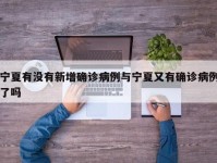 宁夏有没有新增确诊病例与宁夏又有确诊病例了吗