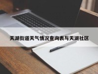 天湖街道天气情况查询表与天湖社区
