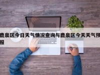 鹿泉区今日天气情况查询与鹿泉区今天天气预报