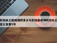 彭阳本土新增病例多少与彭阳县疫情防控办公室公告第5号