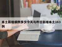 本土新增病例多少今天与昨日新增本土163例