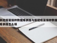 新冠疫苗接种数据库表格与新冠疫苗接种数据库表格怎么填
