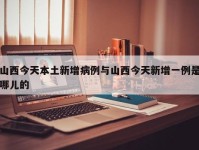 山西今天本土新增病例与山西今天新增一例是哪儿的