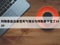阿勒泰连日暴雪天气情况与阿勒泰下雪了2020