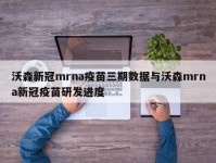 沃森新冠mrna疫苗三期数据与沃森mrna新冠疫苗研发进度