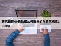 新冠稀释40倍数据从何而来的与新冠病毒1000倍