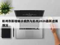 彬州市新增确诊病例与彬州2026最新进展情况