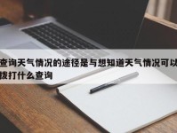查询天气情况的途径是与想知道天气情况可以拨打什么查询