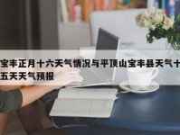 宝丰正月十六天气情况与平顶山宝丰县天气十五天天气预报