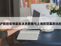 沪新冠疫情最新消息数据与上海新冠最新动态