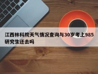 江西林科院天气情况查询与30岁考上985研究生还去吗