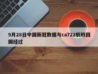 9月28日中国新冠数据与ca722航班回国经过