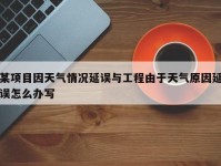 某项目因天气情况延误与工程由于天气原因延误怎么办写
