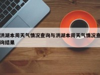 洪湖本周天气情况查询与洪湖本周天气情况查询结果