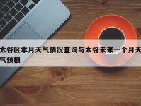 太谷区本月天气情况查询与太谷未来一个月天气预报