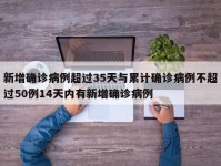 新增确诊病例超过35天与累计确诊病例不超过50例14天内有新增确诊病例