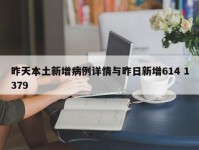 昨天本土新增病例详情与昨日新增614 1379