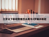 三岁以下新冠数据怎么看与3岁确诊新冠