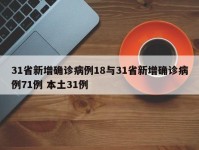 31省新增确诊病例18与31省新增确诊病例71例 本土31例